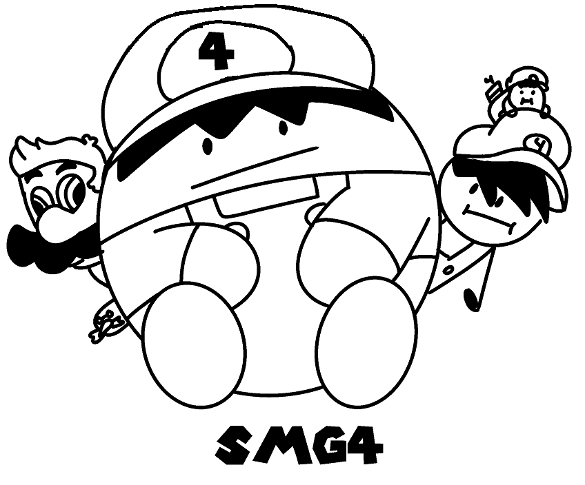Бесплатная раскраска Beeg SMG4