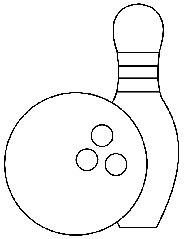 Bowling Ball And Pin Coloring Pages