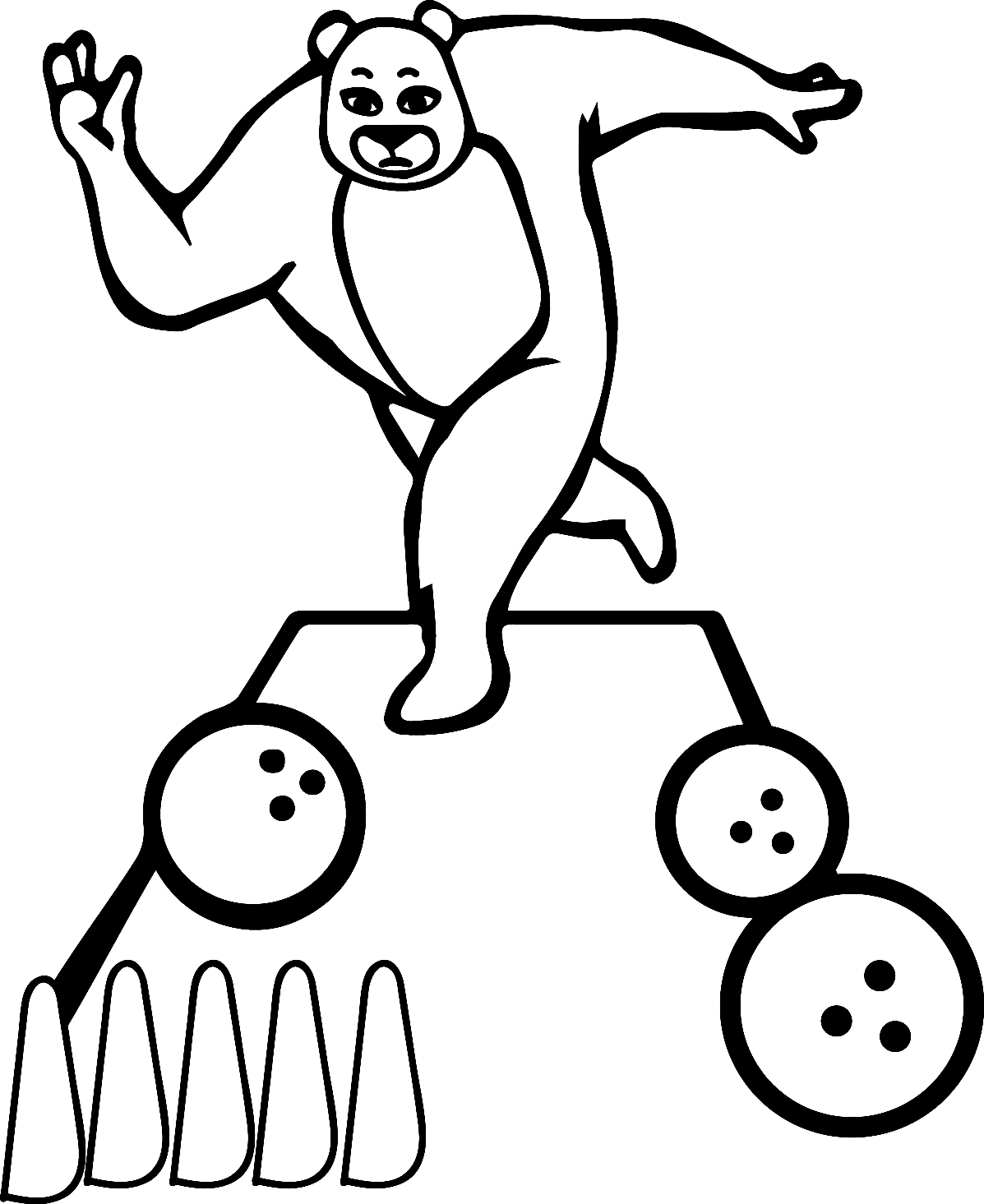 Bowling Bear Coloring Pages