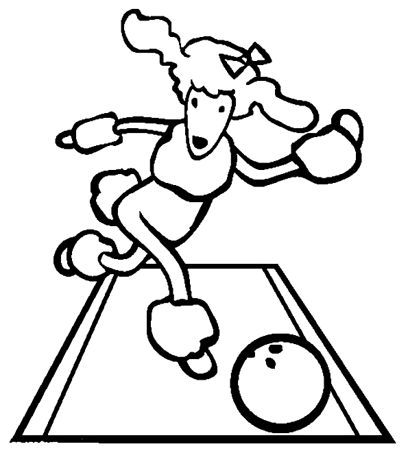 Bowling Dog Coloring Page
