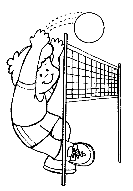 Boy playing Volleyball Coloring Pages