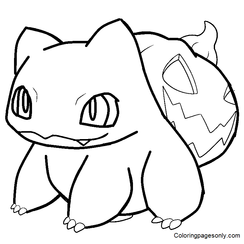 Bulbasaur Halloween Coloring Page