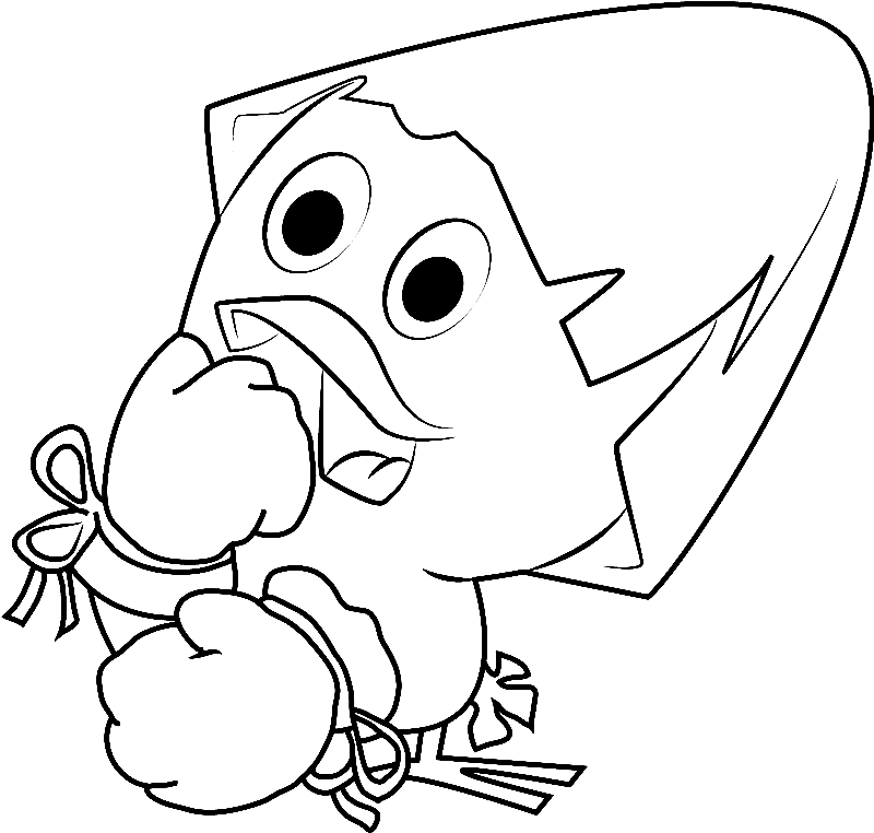 Calimero Boxing Coloring Page