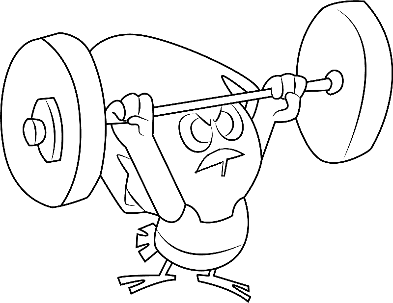Calimero Weightlifting Coloring Page