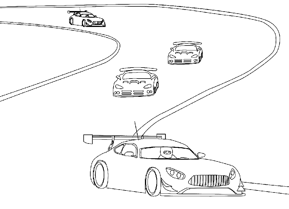 Página para colorir de corrida de carros