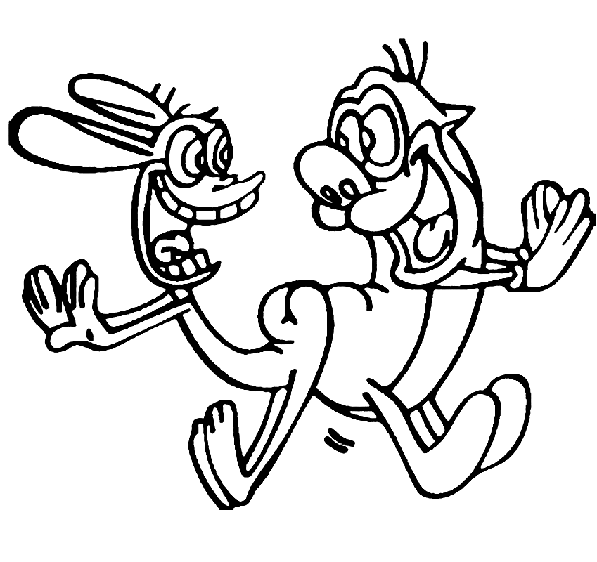 Cartoon Ren And Stimpy Coloring Pages