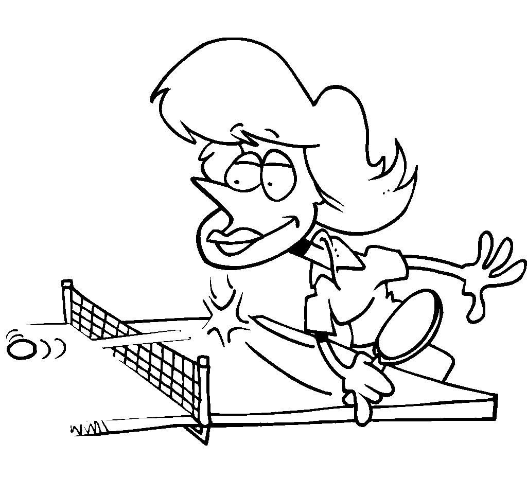 Cartoon Table Tennis Coloring Pages