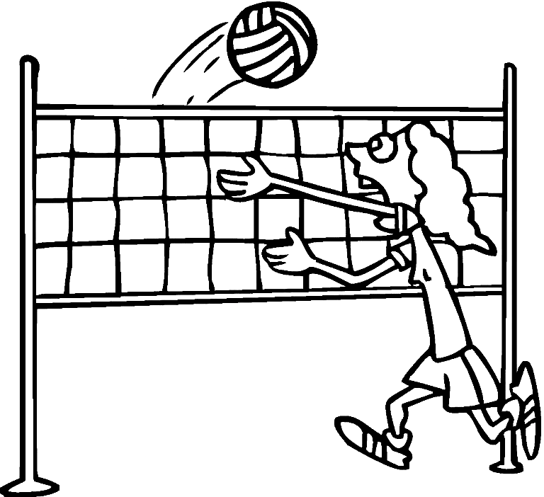 Cartoon Volleyball Player Coloring Page
