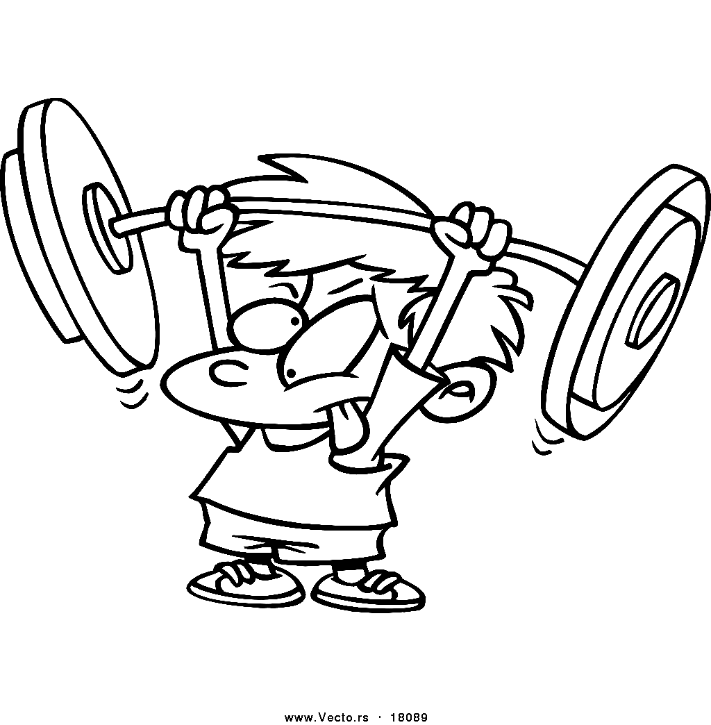 Levantamiento de pesas de dibujos animados de levantamiento de pesas