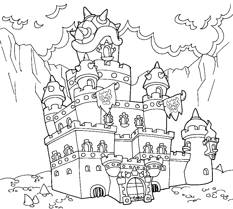 Раскраска Замок Марио