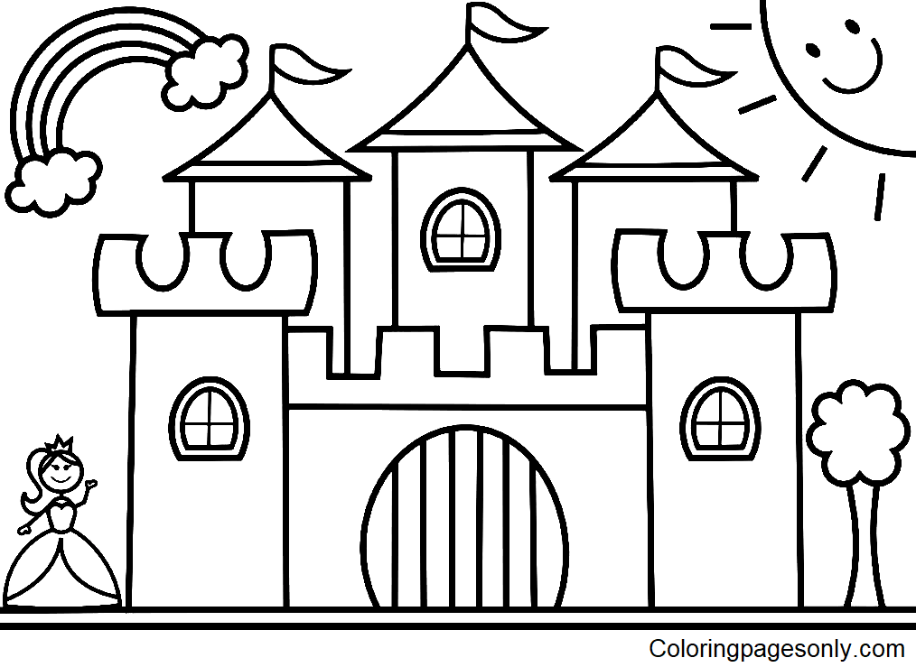 Castle for Children Coloring Page