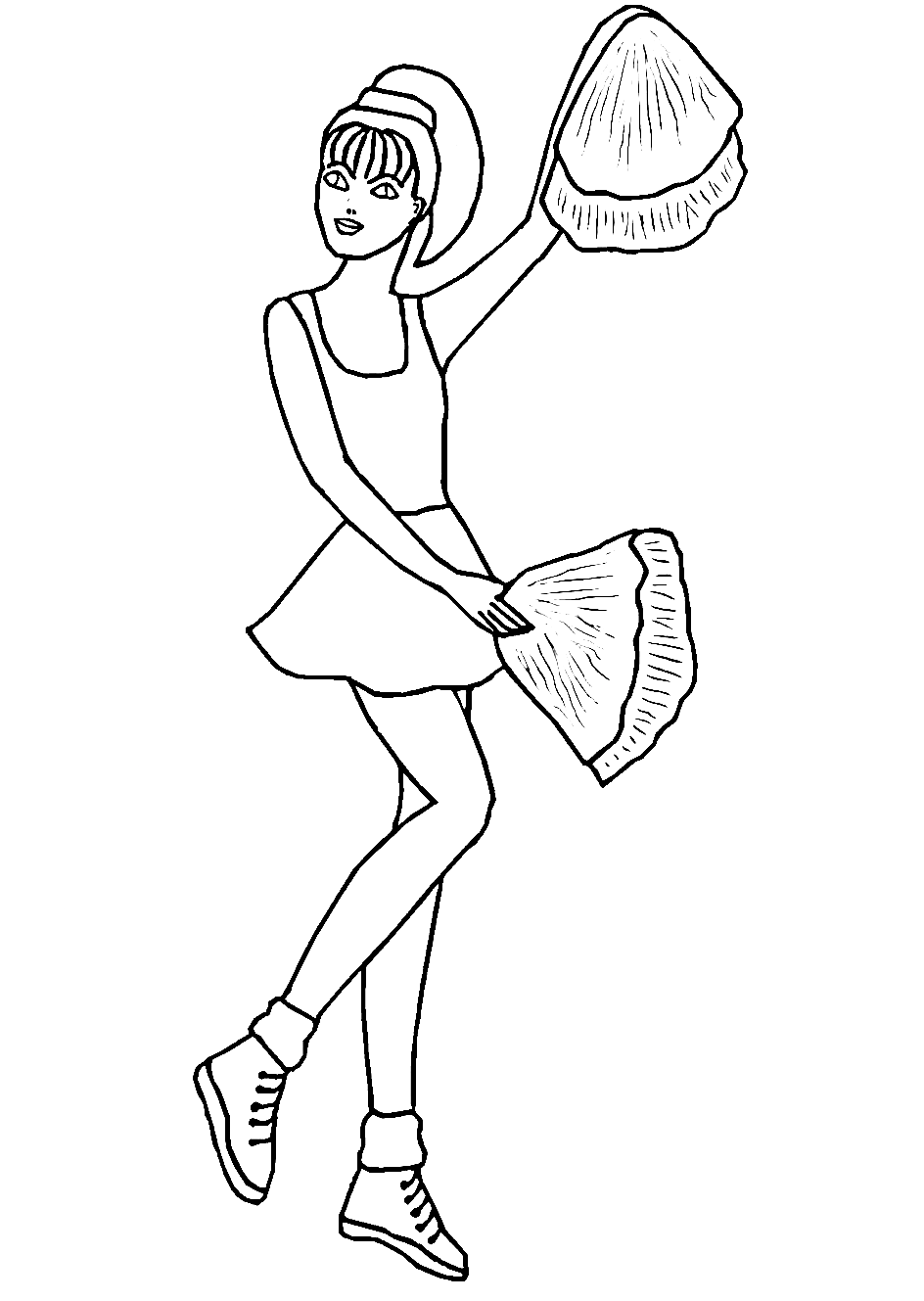 Cheerleading Girl Coloring Page