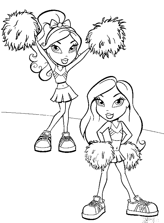 Cheerleading Pom Poms Coloring Pages