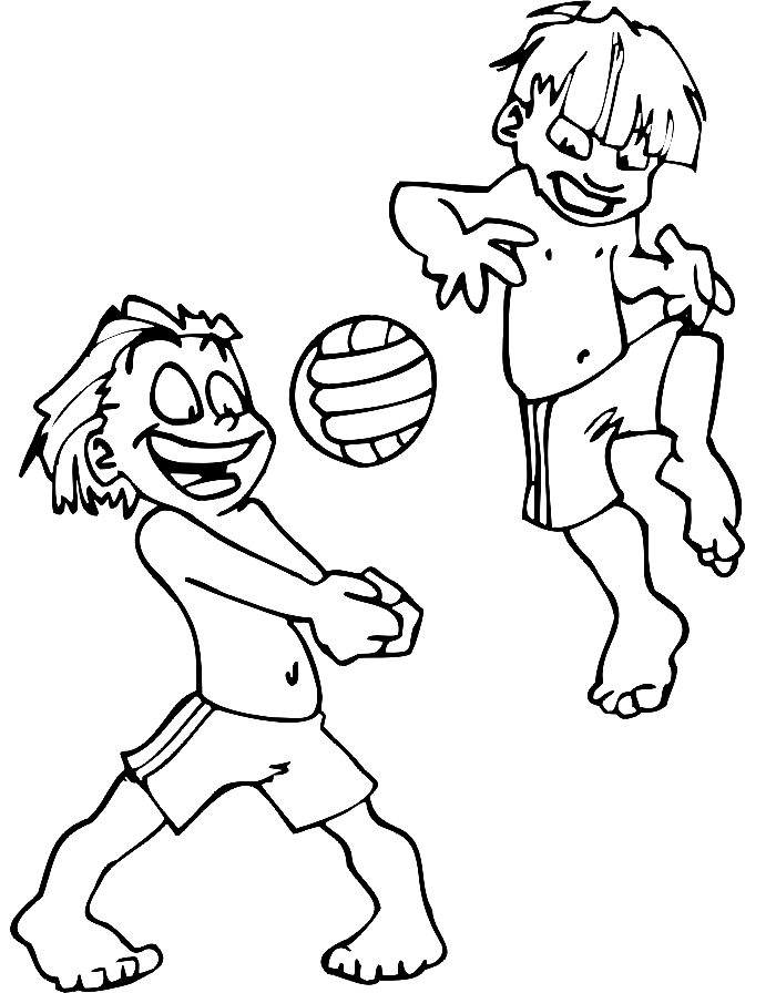 Дети играют в волейбол из волейбола