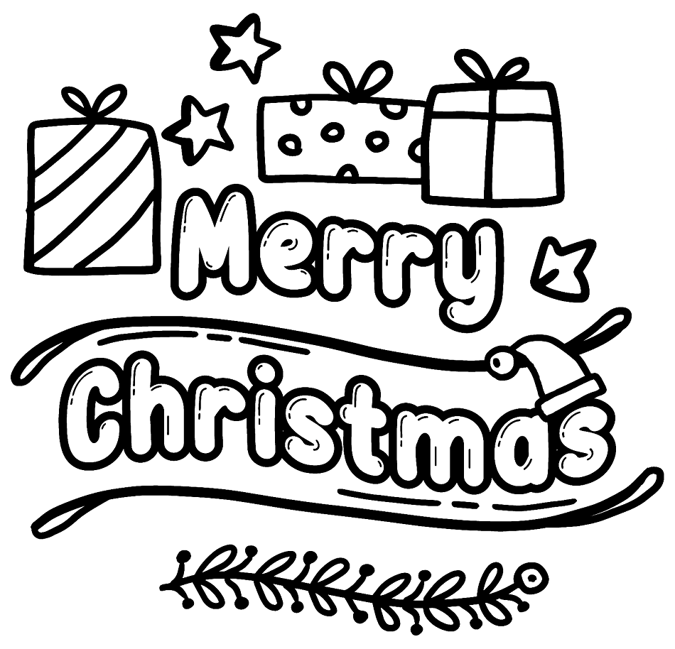 Christmas Bubble Letters Coloring Page