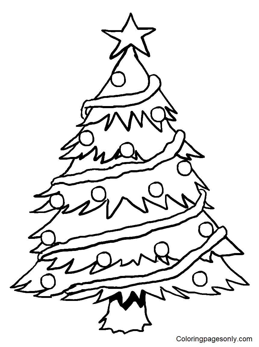 Christmas Tree Free Coloring Pages