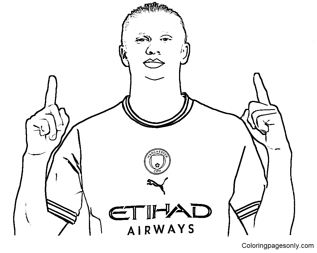 Cool Erling Haaland Coloring Page
