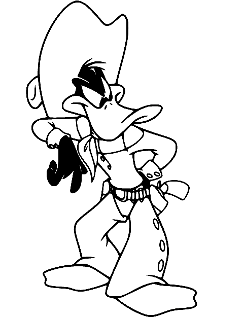 Cowboy Daffy Duck Coloring Page