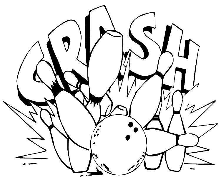 Crash Bowling Coloring Page