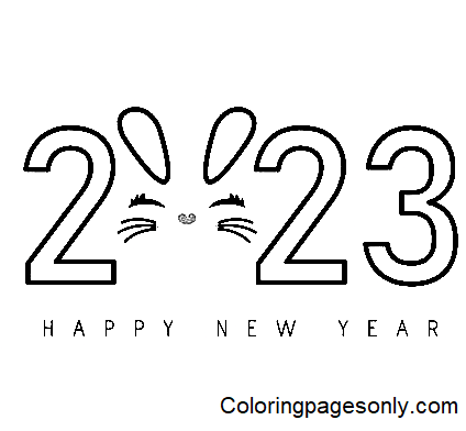 Cute 2023 Coloring Page
