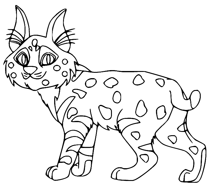 Cute Cartoon Lynx Coloring Page