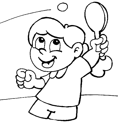 Cute Girl Playing Table Tennis Coloring Page