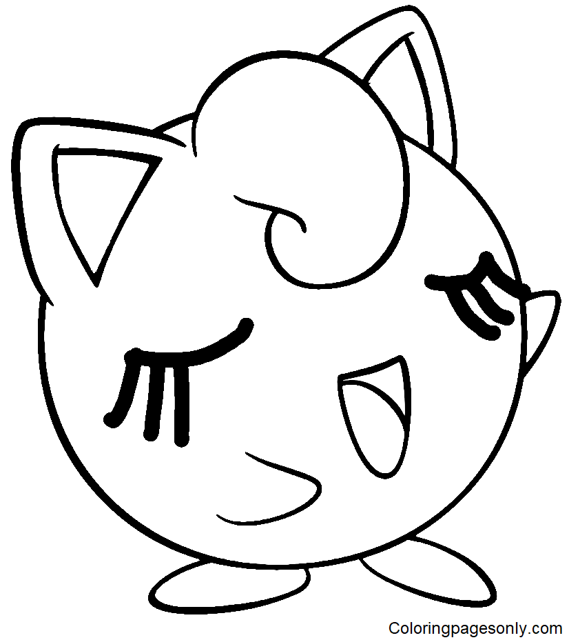 Cute Jigglypuff for Kids Coloring Page
