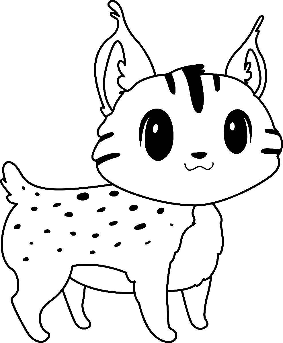 Cute Lynx Coloring Pages