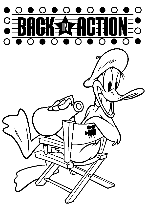 Daffy Duck Back In Action Coloring Page