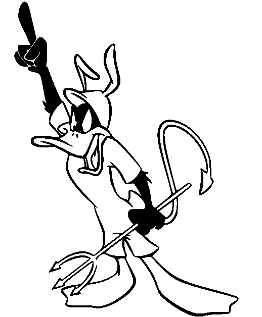 Daffy Duck Devil Coloring Page