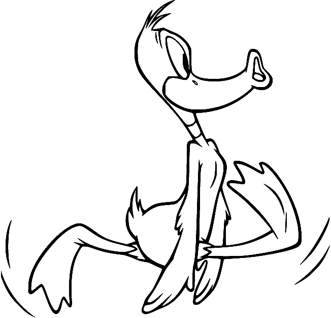 Daffy Duck Running Coloring Page