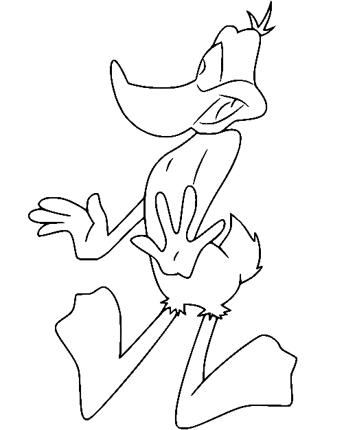 Daffy Duck zegt nee kleurplaat