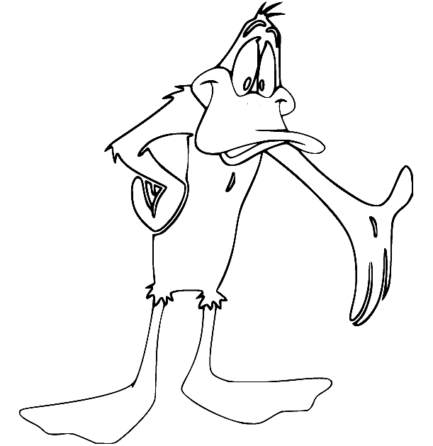 Daffy Duck Spread Hand Coloring Pages