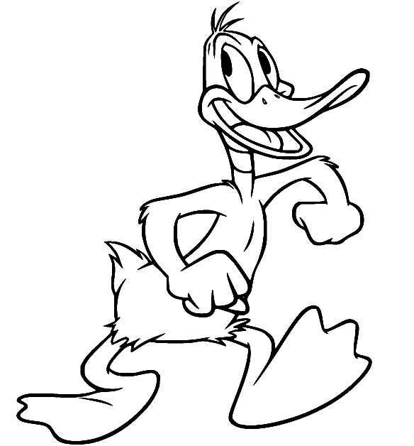 Daffy Duck Walking Coloring Pages
