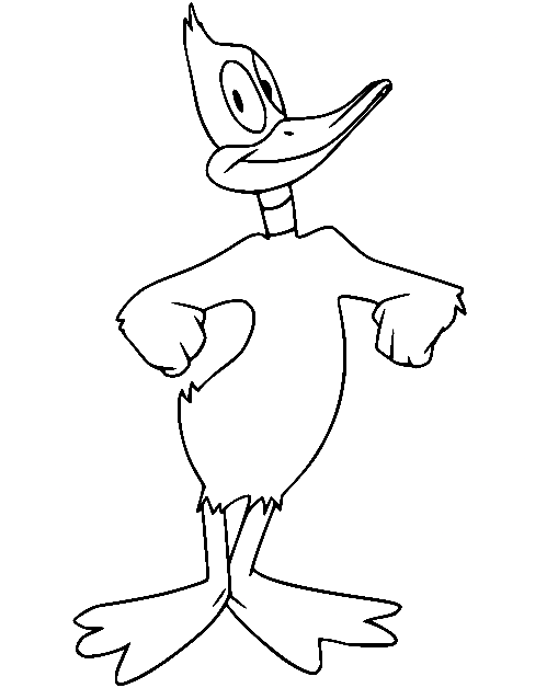 Daffy Duck voor kinderen Kleurplaat