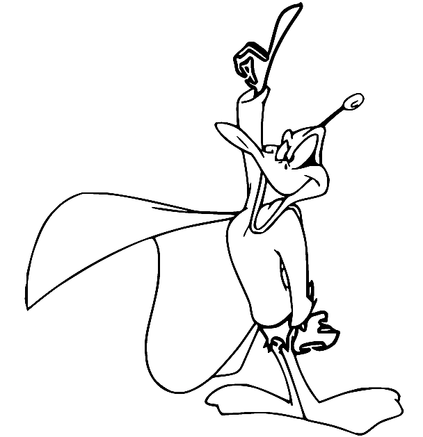 Daffy Duck in the Cloak Coloring Pages