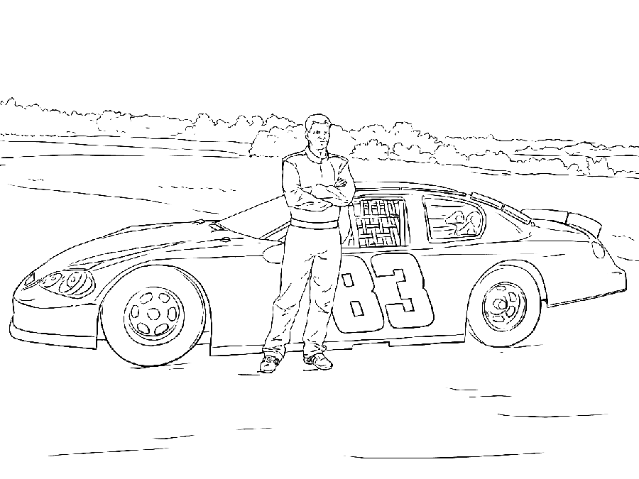 Dale Earnhardt Jr. com seu carro do Autosport