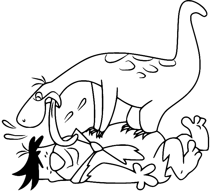 Dino and Fred Coloring Pages