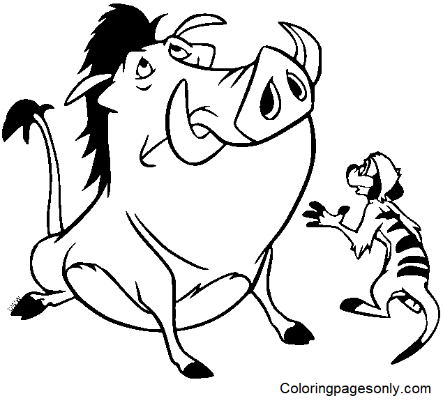 Disney Timon and Pumbaa Coloring Pages