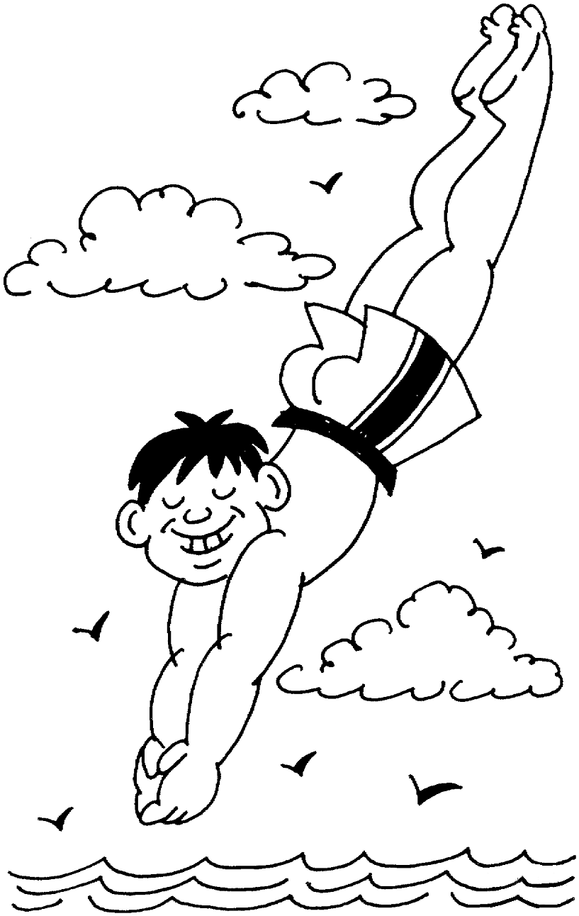 Diving Boy Coloring Pages