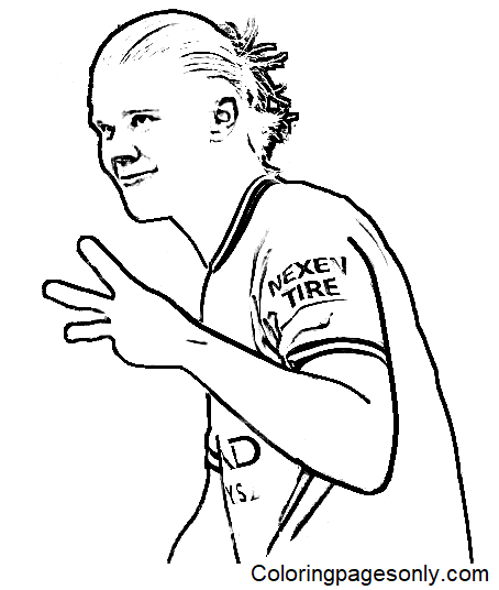 Erling Braut Haaland Printable Coloring Page