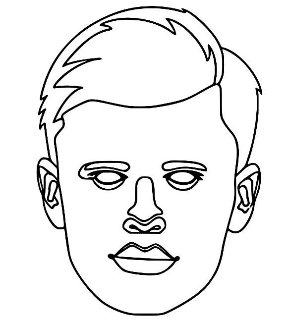 Erling Haaland Face Coloring Page