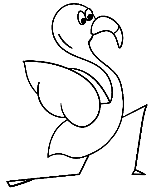 Flamingo in Yoga Pose Coloring Page