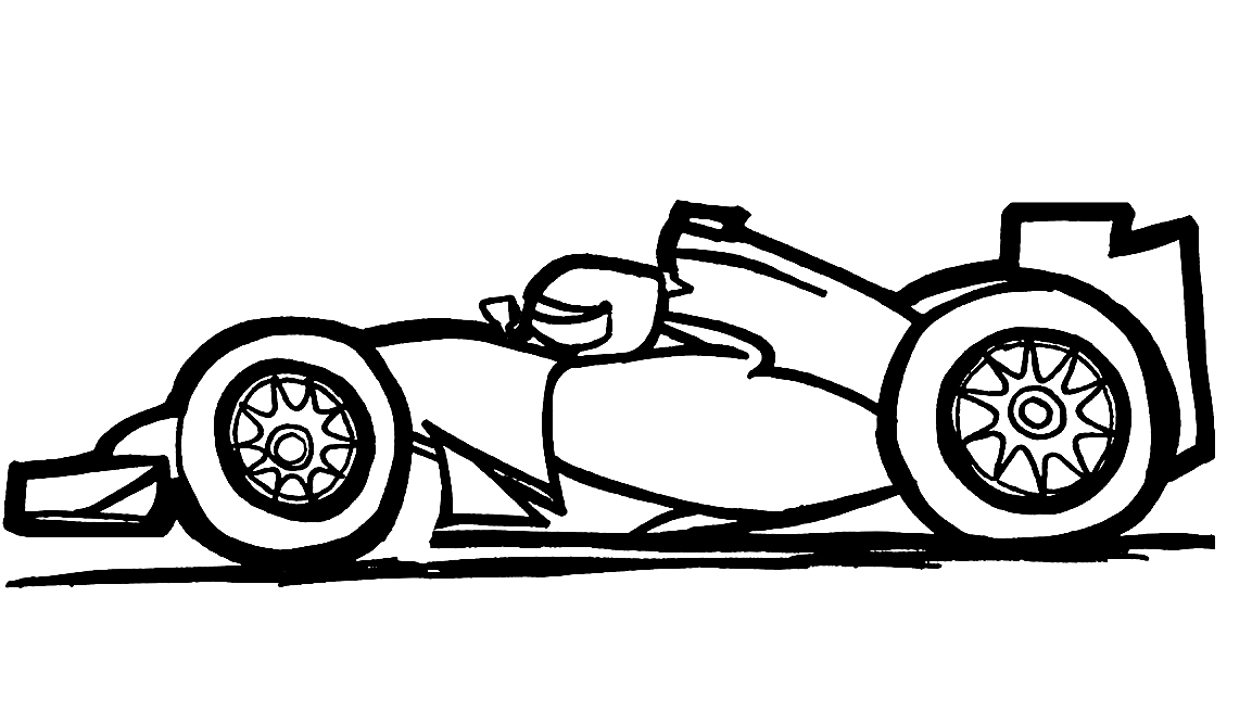 Formule 1 auto kleurplaat