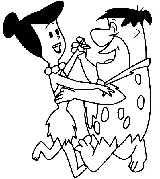Fred dançando com Betty dos Flintstones