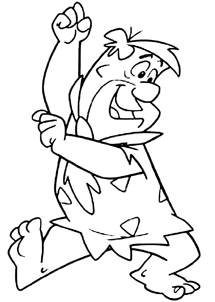 Fred Flintstone Bailando Página Para Colorear