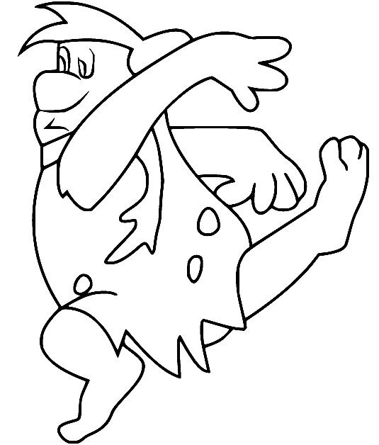 Fred Flintstone Jumping Coloring Page