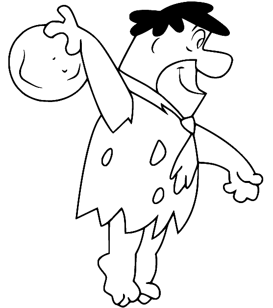 Fred Flintstone jouant une balle de Flintstones
