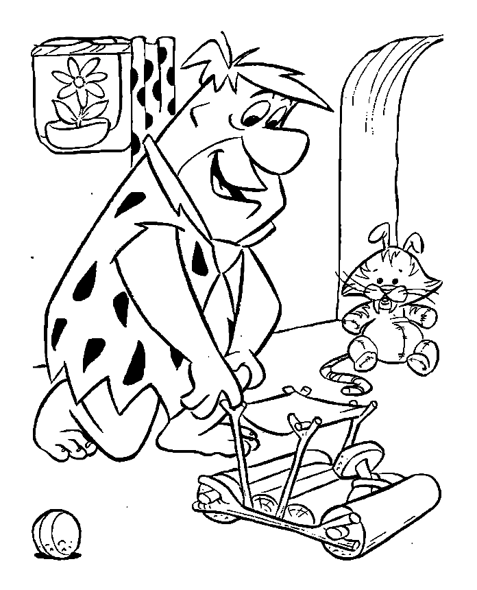 Fred Flintstone jouant avec Flintstones