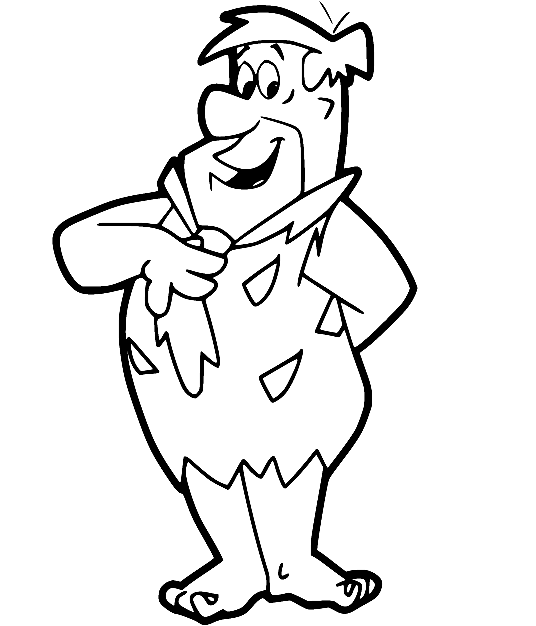 Kleurplaat Fred Flintstone Lachend